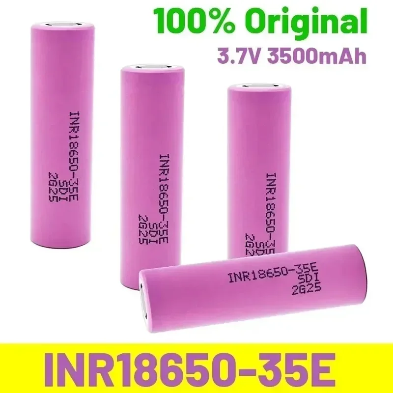 2024 New 3.7V 3500mAh 18650 Battery 25A Discharge INR18650 35E Li-Ion Lithium Ion Screwdriver Flashlight Rechargable Batteries