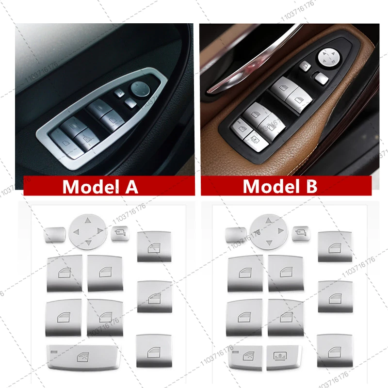 Chrome Door Window Glass Lifter Switch Button Cover Trim Decal For BMW F10 F11 F30 F31 F34 F36 F20 F21 F48 Car Styling