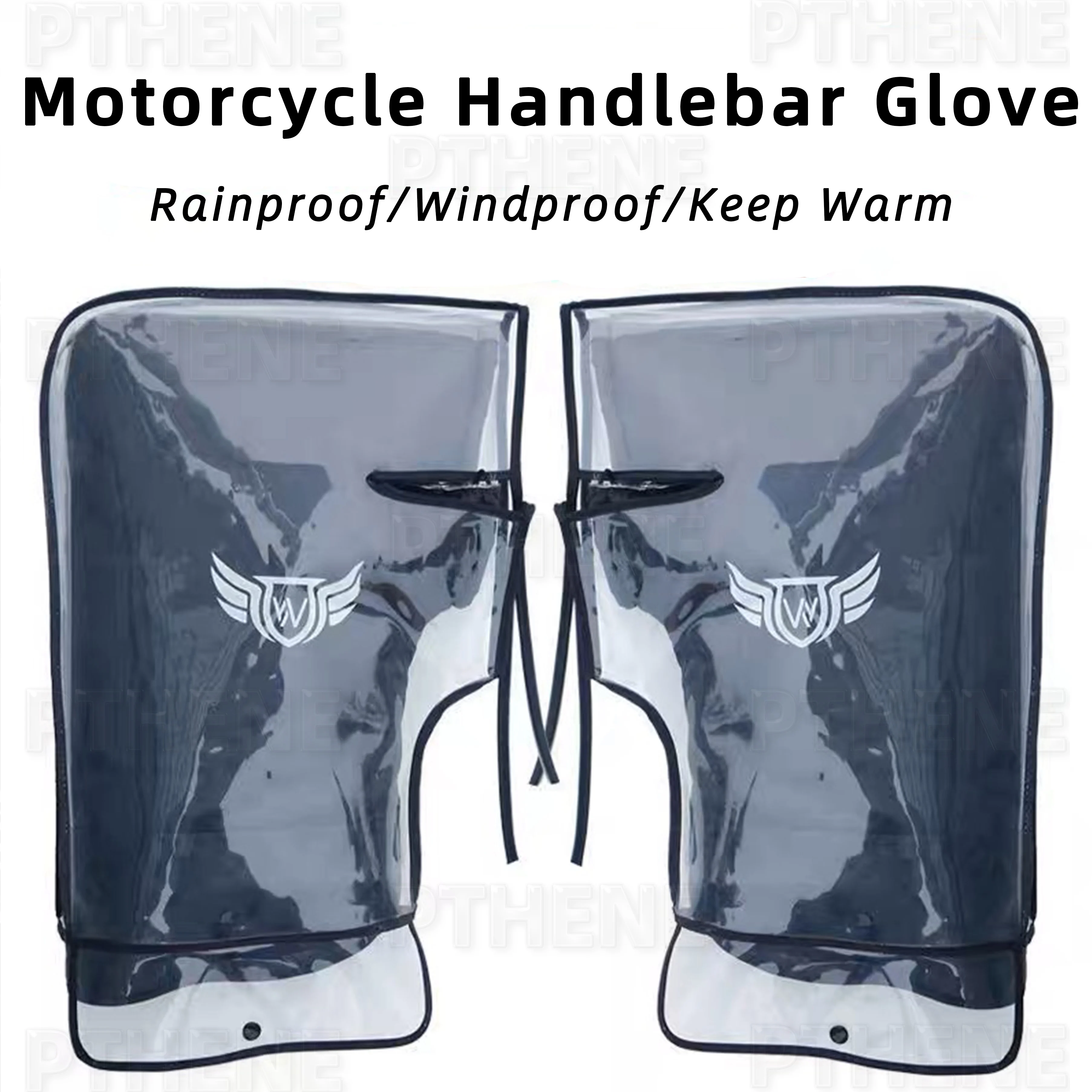 

Pthene Motorcycle Scooter Bicycle Windproof Rainproof Winter Keep Warm Hot Protect Handlebar Handle Large Guard Cover Gloves