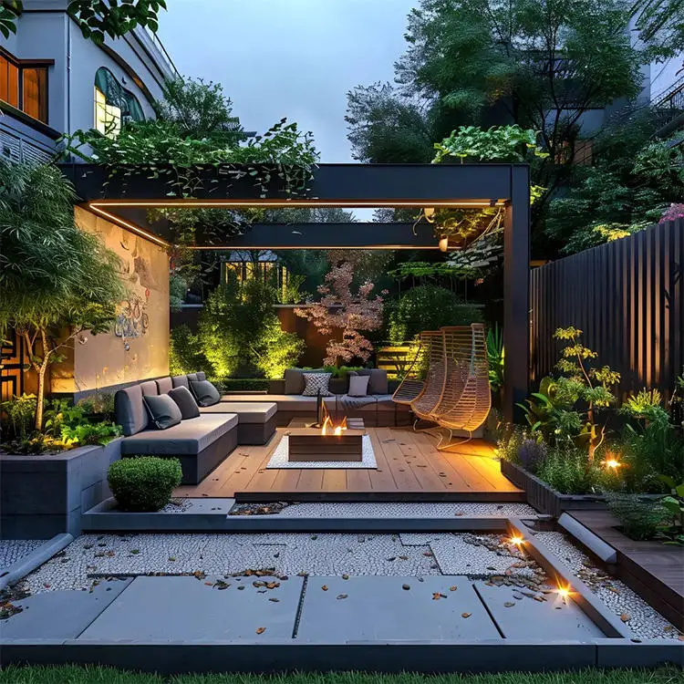 Outdoor Beautiful Sun Protection Ventilation Aluminum Alloy Pavilion Customized Size Backyard Gazebo Modern Garden Pergola