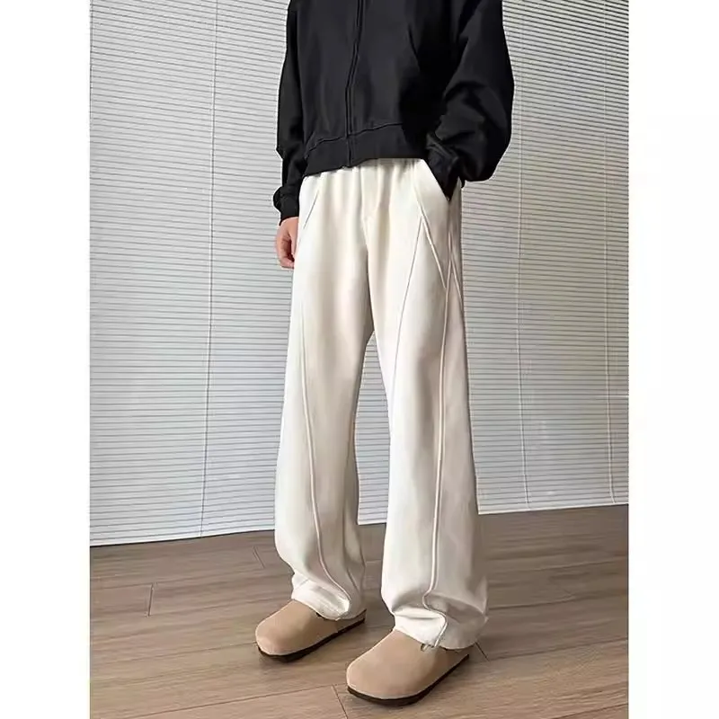 

Мужские спортивные брюки свободного кроя American Sle, осенне-зимние, больших размеров, модные широкие брюки, повседневные брюки для похудения