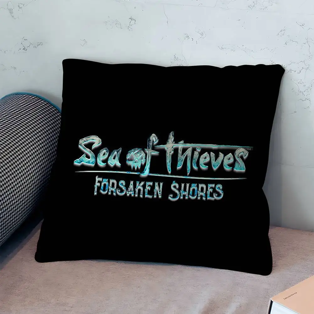 غطاء وسادة بشعار S-Sea Of T-Thieves لغرفة النوم وغرفة المعيشة وغطاء وسادة مزخرف للأريكة