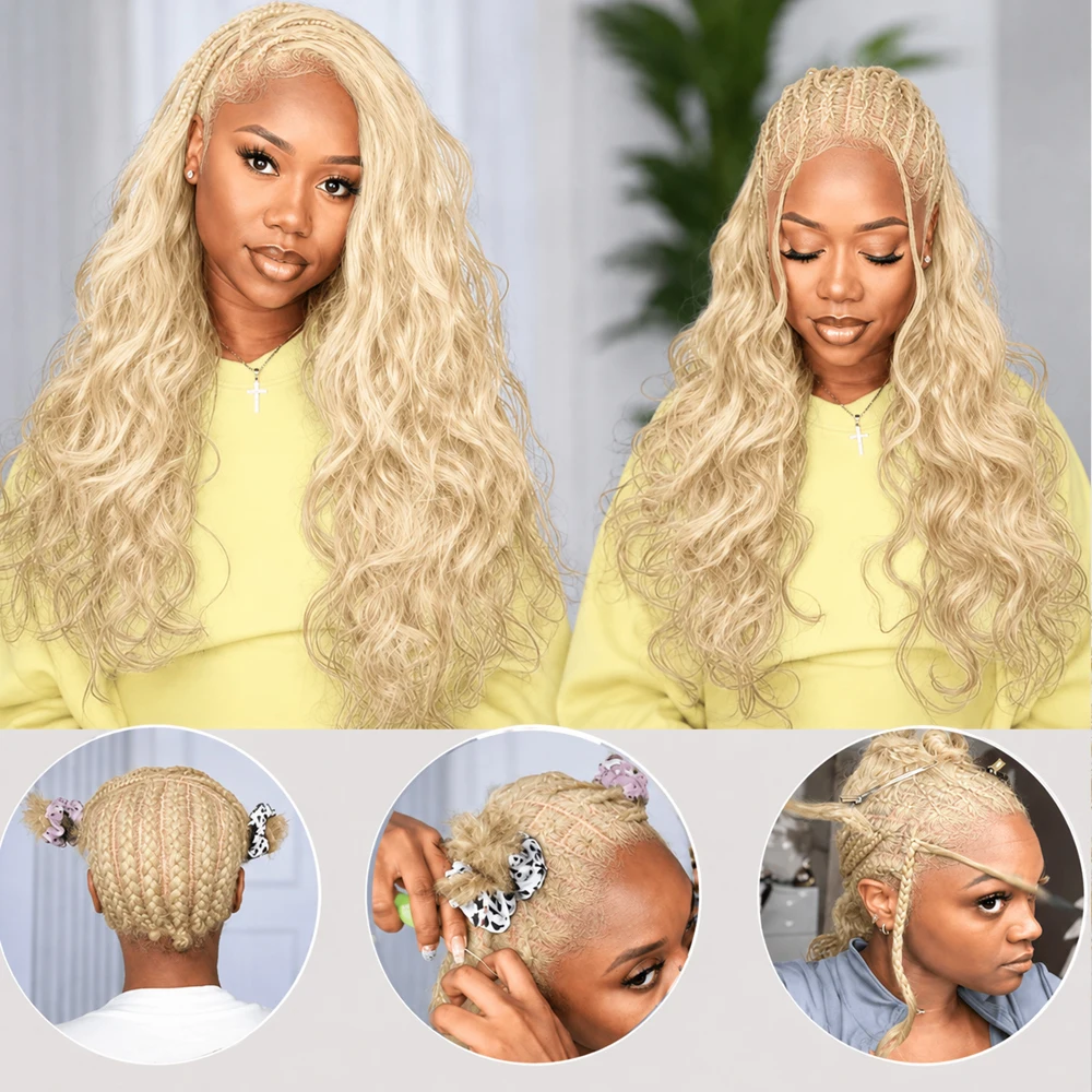 613カラーブロンドボディウェーブクロシェ人毛ミラクルノット - Crochet Braiding Hair のレビューと価格