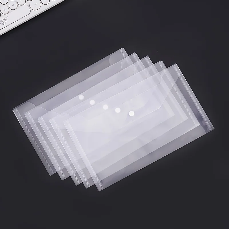 

33Pcs Thickened Passport And ID Document Holder, Simple Receipt Organizer, Transparent Snap Button Bag, Stationery Sorting Bag