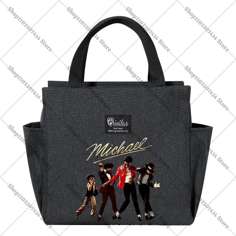 Adult Fashion Print Food Insulation Bag King of Pop MJ Accessories Michael Jackson Lunch Tote Casual Handbags Storage Pouch Gift view 3