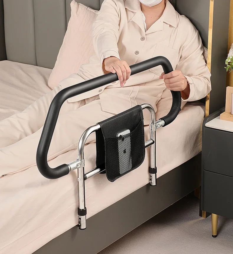 Bedside armrests, elderly getting up, assistive devices, anti-fall artifacts, up to help railings, home bed guardrails f
