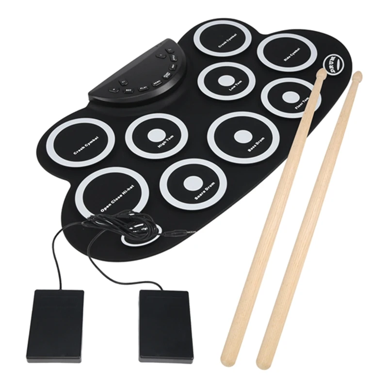 A51Q-Hand Roll Drum Portable Electronic Drum For Outdoor Electronic Drum Percussion Instrument Music Equipment Accessories