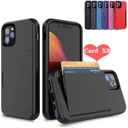 Candy Color Case For iPhone 16 Pro Max 15 14 13 12 11 7 8 Plus X XS XR Case Armor Card Slot Cover for iPhone 16 16Pro 16Pro Max