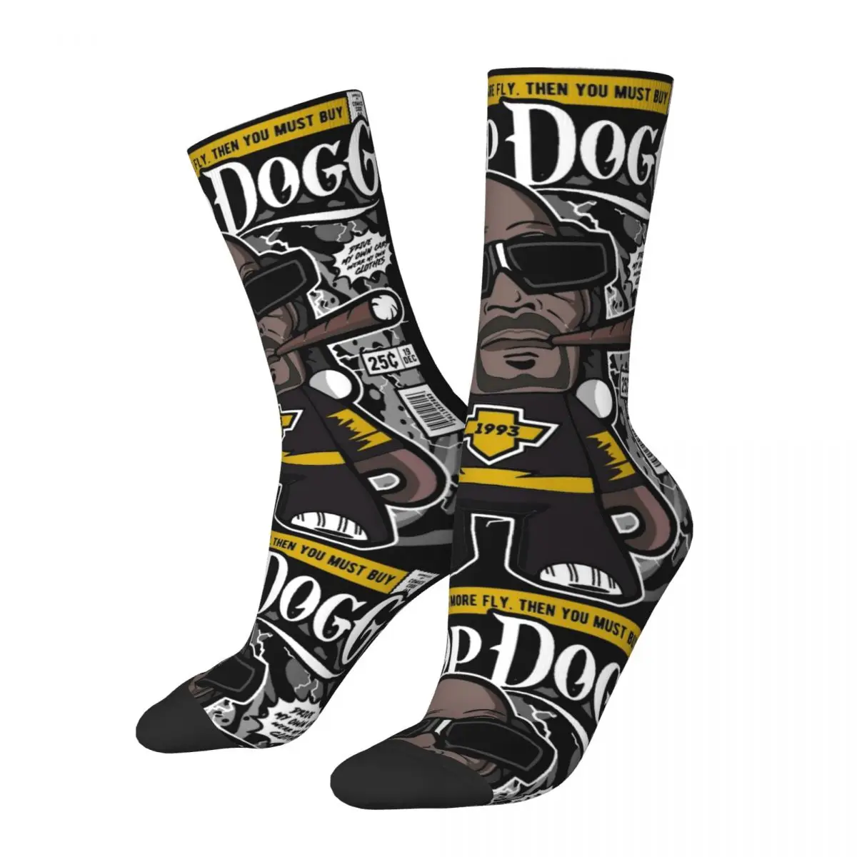 

Happy Funny Male Men Socks Novelty Snoop Dogg Hip Hop Sock Polyester Rappr Skateboard Women Socks Spring Summer Autumn Winter