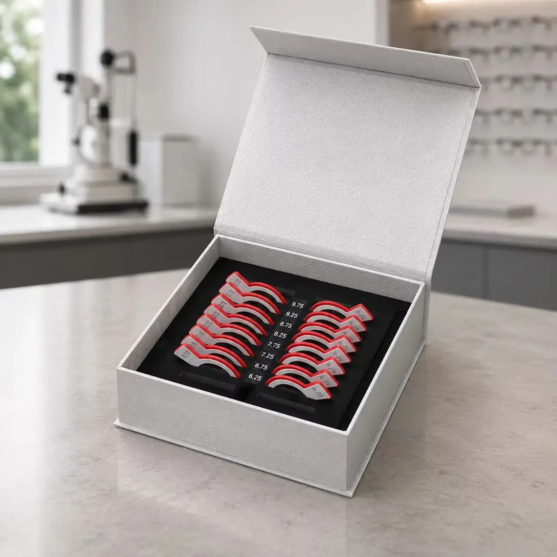 16-Piece Spherical Trial Lens Refill Set 6.25D to 9.75D Pairs of 0.50D Step Specialty High-Plus Lenses in Metal Rim