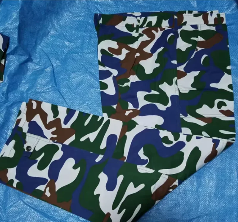 Chinese 97 Blue Camouflage Uniform Man Spring Suit Include Jacket Pants