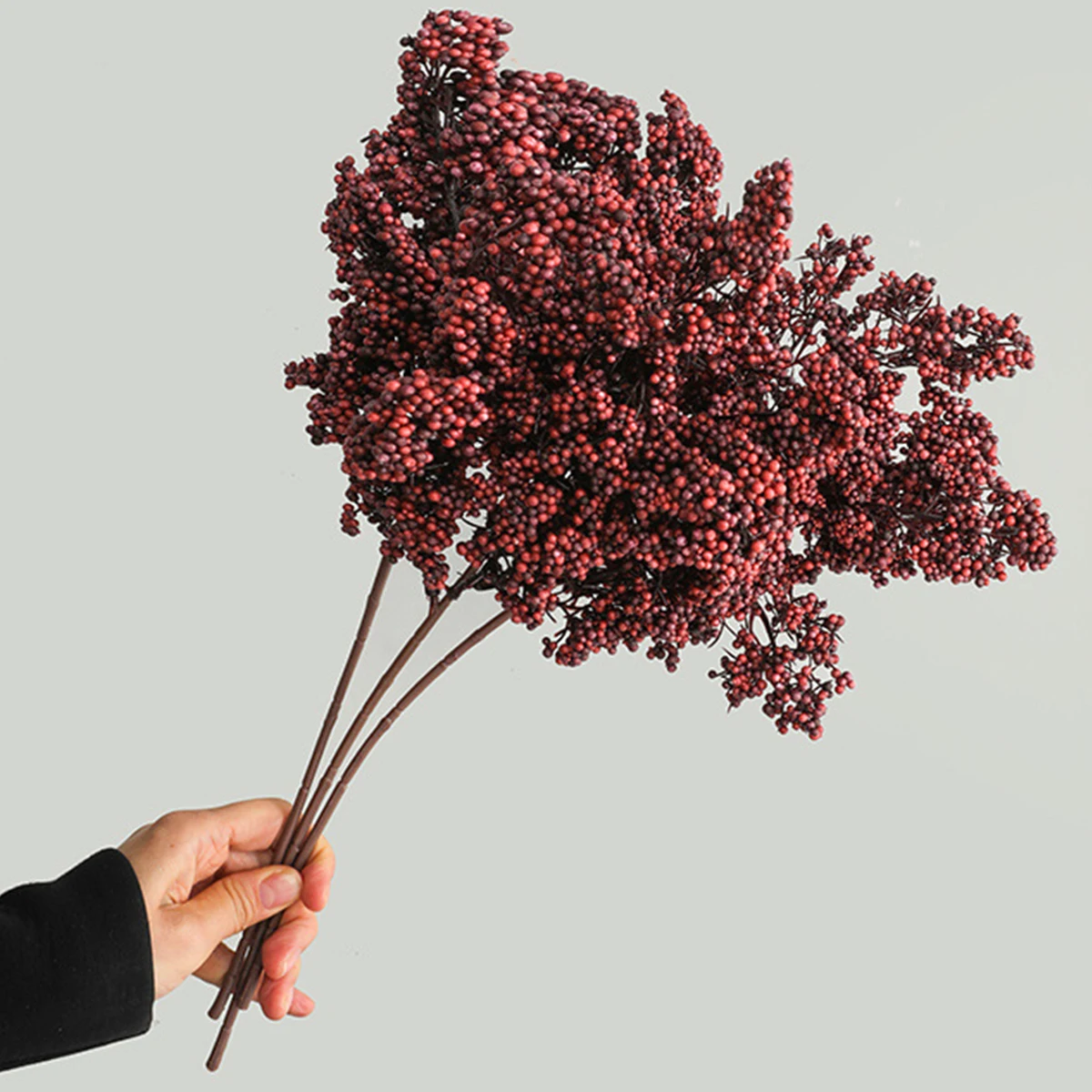 Künstliche Blumen Winterbeere Hochzeitsstrauß Heimdekoration Vase Outdoor Garten Bonsai Festival DIY Geschenke Bestseller – Detail 4