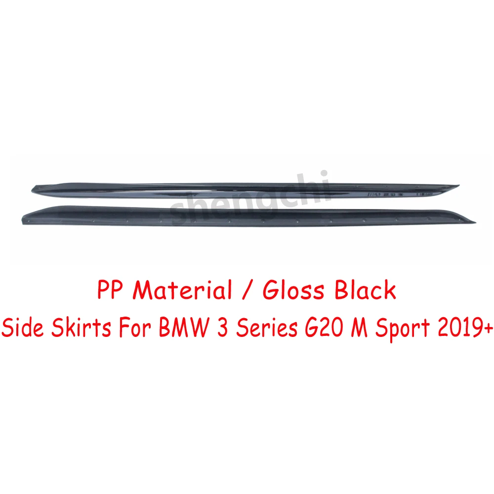 G20 Gloss Black PP Plastic Material Side Skirt for BMW 3 Series G20 Side Bumper Extensions M Sport 318i 320i 320d 330i 340i