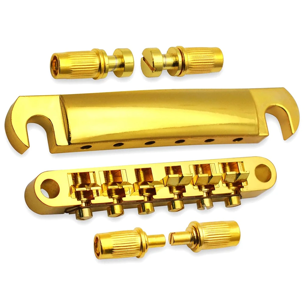 1 Set Guitar Bridge Tailpiece Kit With Studs Upper Lower String Bridge Compatible For Les Paul Sg Electric Guitar