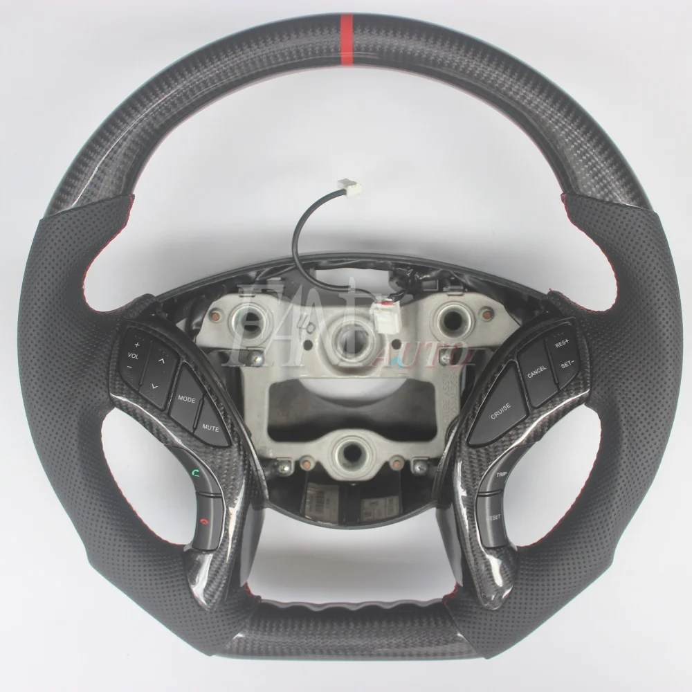 

Replacement D Shape Real Carbon Fiber Steering Wheel with Leather for Hyundai Elantra 2012-2015