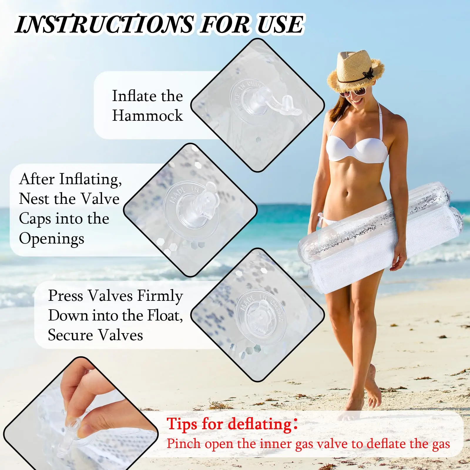 สระว่ายน้ําลอย Glitter เปลญวนน้ําสระว่ายน้ํา Inflatable สระว่ายน้ํา Floaties สําหรับผู้ใหญ่ Lake ฤดูร้อนอุปกรณ์เสริม Party