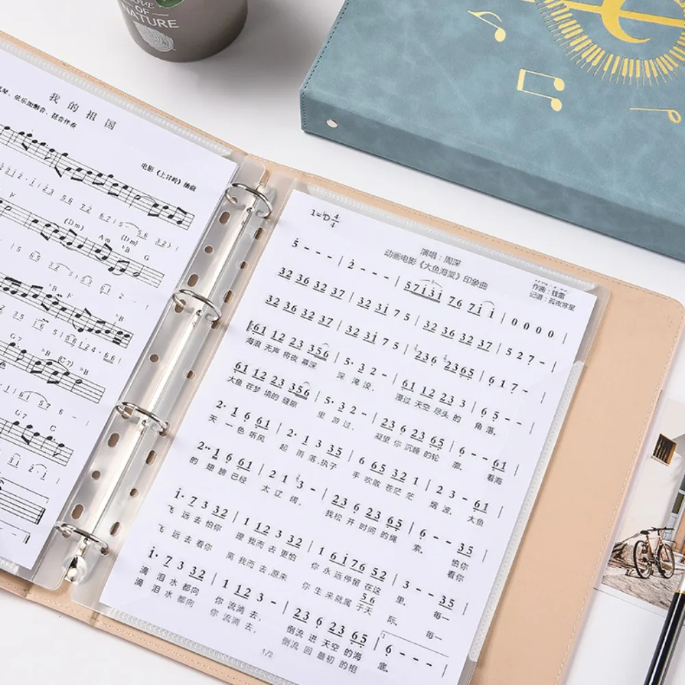 

Flexible Loose Leaf Music Score Folder 20 Pages Writable Piano Music Sheet File Folder Fits Letter Size Detachable