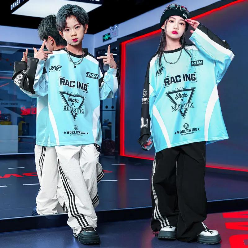 

Kids Hip Hop Fashion Jazz Costumes Boys Drum Kit Show Suits Girls Dance Show Clothes