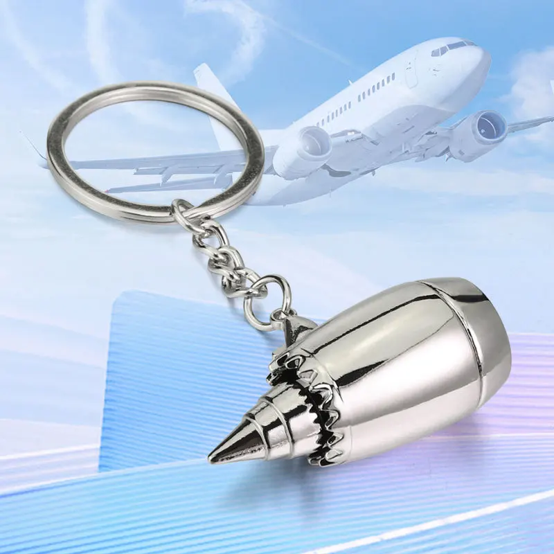 Airplane engine Pendant Keychains Men Women Aircraft Turbine Brelok Bag Pendant Key chain Stainless steel Chain Fashion Jewelry