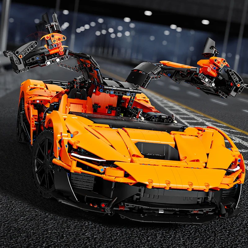 IN STOCK MOC Technical 1:6 Remote Control Orange Sports Car Building Blocks Bricks Assembling Model Toys for Boys Christmas Gift