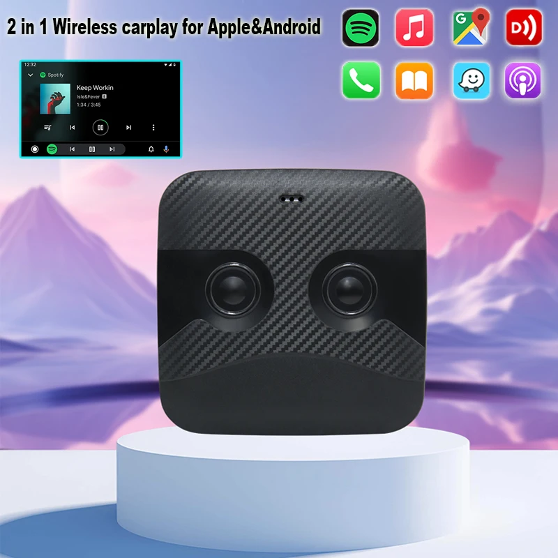 2 in 1 Wireless CarPlay Adapter&Android Auto Wireless Adapter  Plug And Play 5Ghz WiFi Bluetooth 5.0 For Android Car Radio