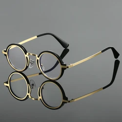 KAMMPT Punk Round Glasses Men Fashion Blue Light Blocking Eyewear Women Trendy Vintage Brand Design Optical Frames for Reading