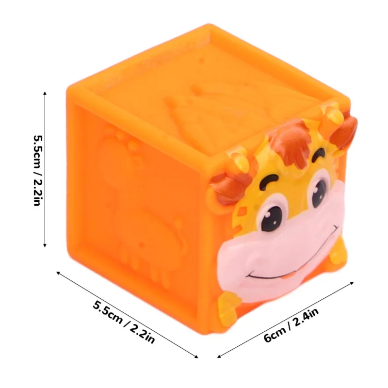 12 Pcs Baby Blocks Stacking Building Toys Educational Animal Stacking Blocks Toy Developmental Playset