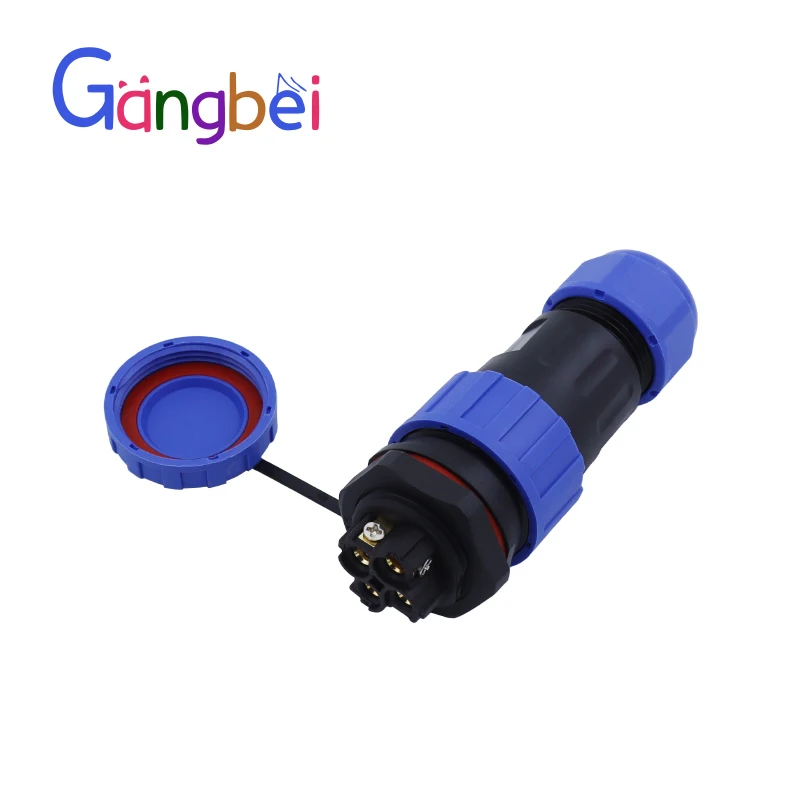 24mm Waterproof connector LD24 2/3/4/5/6/7/8/9pin cable connector M24 IP68 Fixed butt screw connection Gangbei