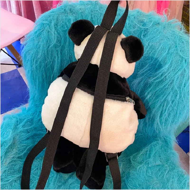 Mochilas de juguete de Panda de peluche de 38cm, mochila bonita de Panda con relleno de animales, bolsa de oso de Animal suave Kawaii, mochilas escolares de felpa para niños y niñas, regalos