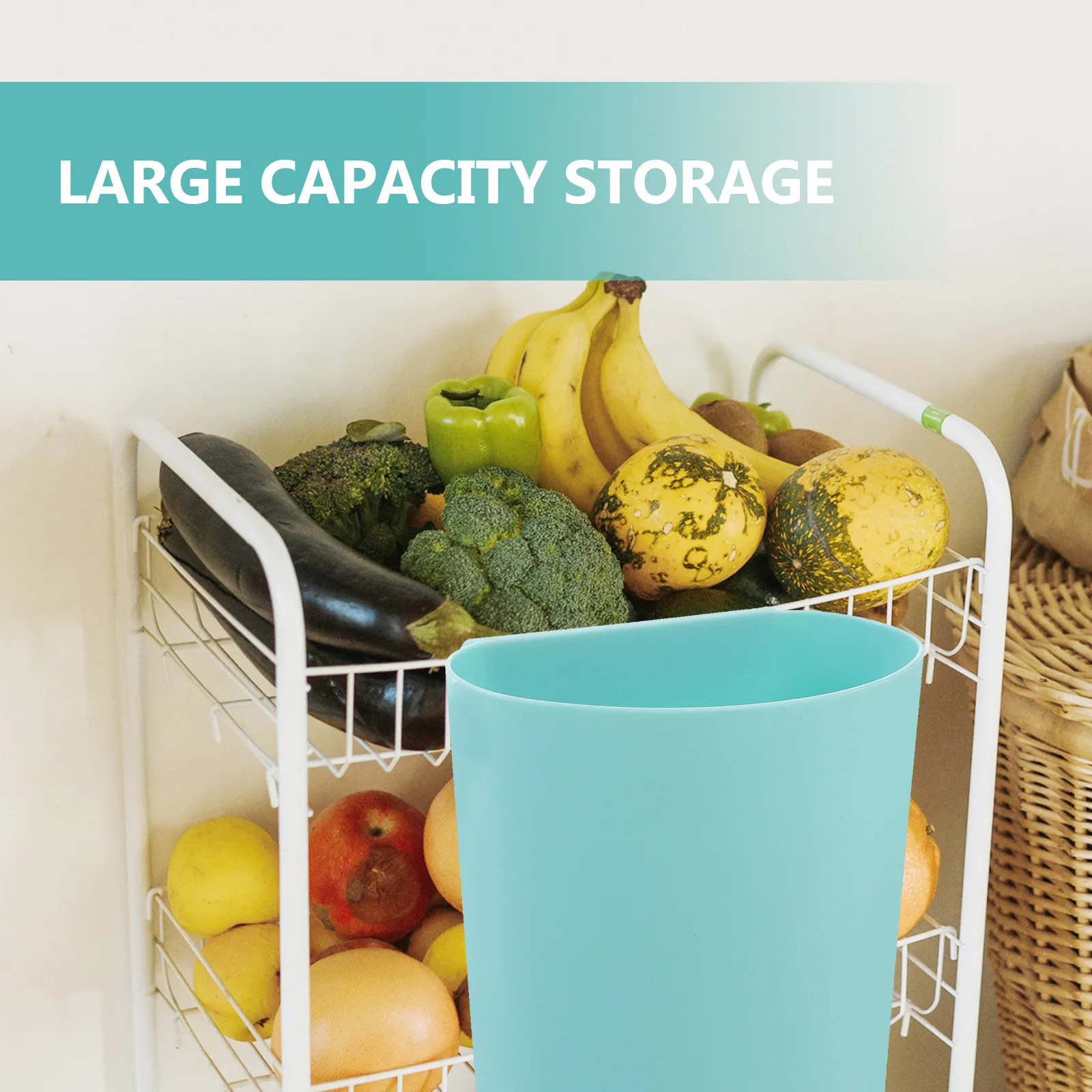 

6Pcs Hanging Storage Basket PP Plastic Multi Functional Rolling Cart Organizer for Home Kitchen Sundries Storage Cup Holder