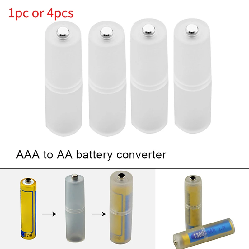 1/4pcs AAA to AA Size Battery Converter Adapter Batteries Holder Durable Case Switcher Cell Battery Holder Converter