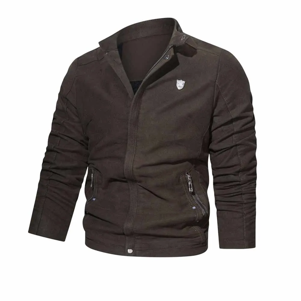 

New Men's Jacket Casual Jacket Solid Color Stand Collar Slim Fit Fashion Men's Jacket