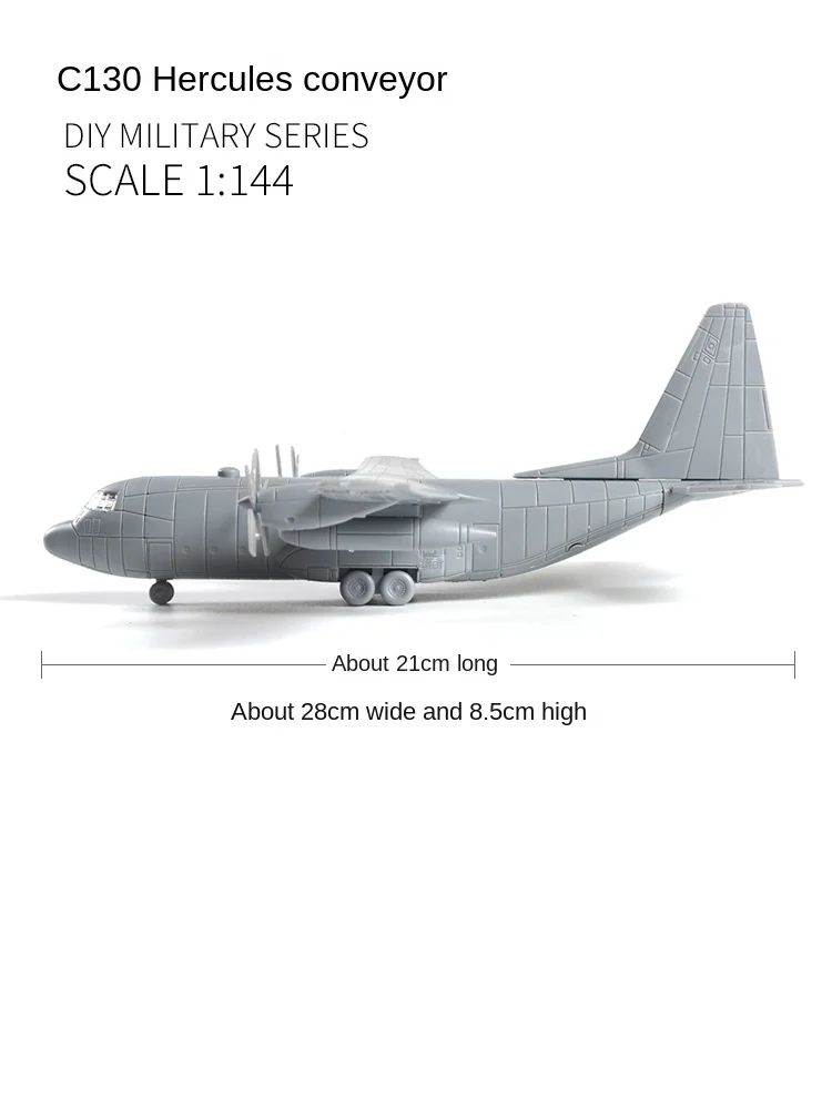 Mini 1/144 Scale American C130 Hercules Transport Aircraft Assemble Model Military Aircraft Children Plastic Toy