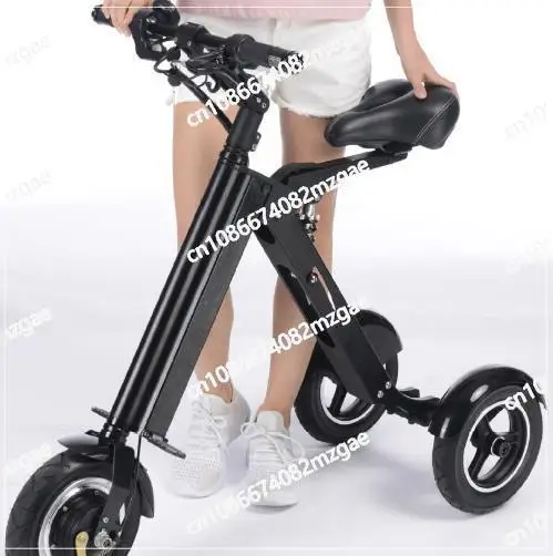 Aluminum alloy ultra light small electric vehicle folding electric scooter for household use, adult electric commuting tricycle