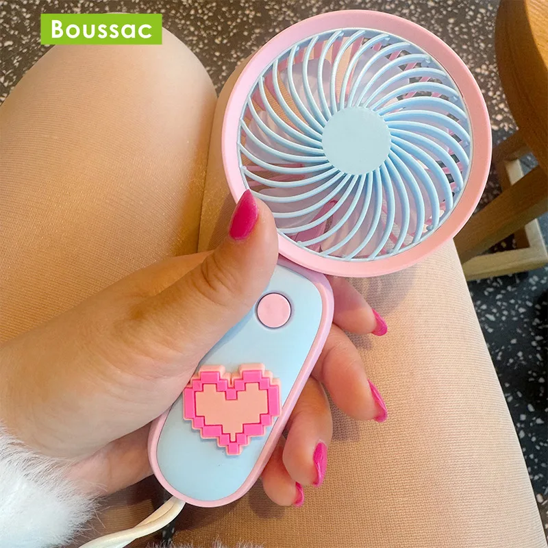 Love Handheld Mini Fan Portable USB Charging Convenient Creative Small Fans Catapult Pocket Hand-held Fan Wedding Gift