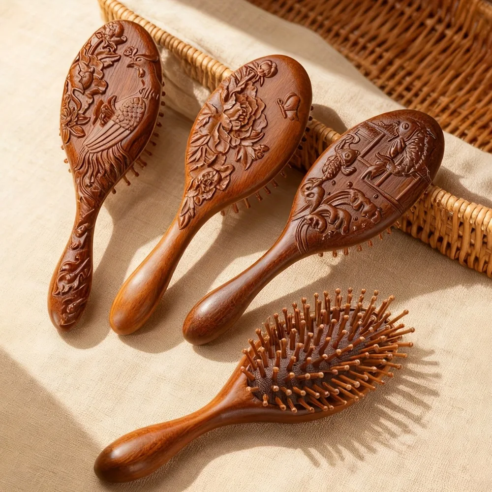 Airbag Massage Comb Meridian Comb Hair Care Sandalwood Comb Portable Anti Static Relieve Scalp Hair Styling Accessories
