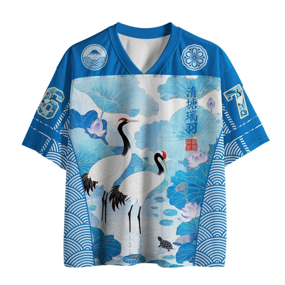 2026 Popular V-neck Mesh T-shirt with Fun Printed Short Sleeved T-shirt, Retro Streetwear, Loose Oversized Sports Mesh T-shirt