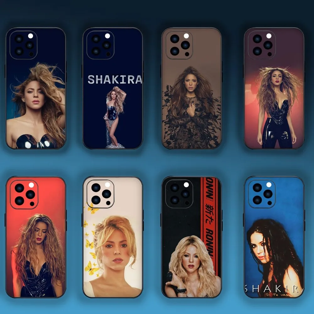 Singer Shakira Phone Case For iPhone Mini 11 12 13 Plus Pro Max 14 15 XR XS Black Shell