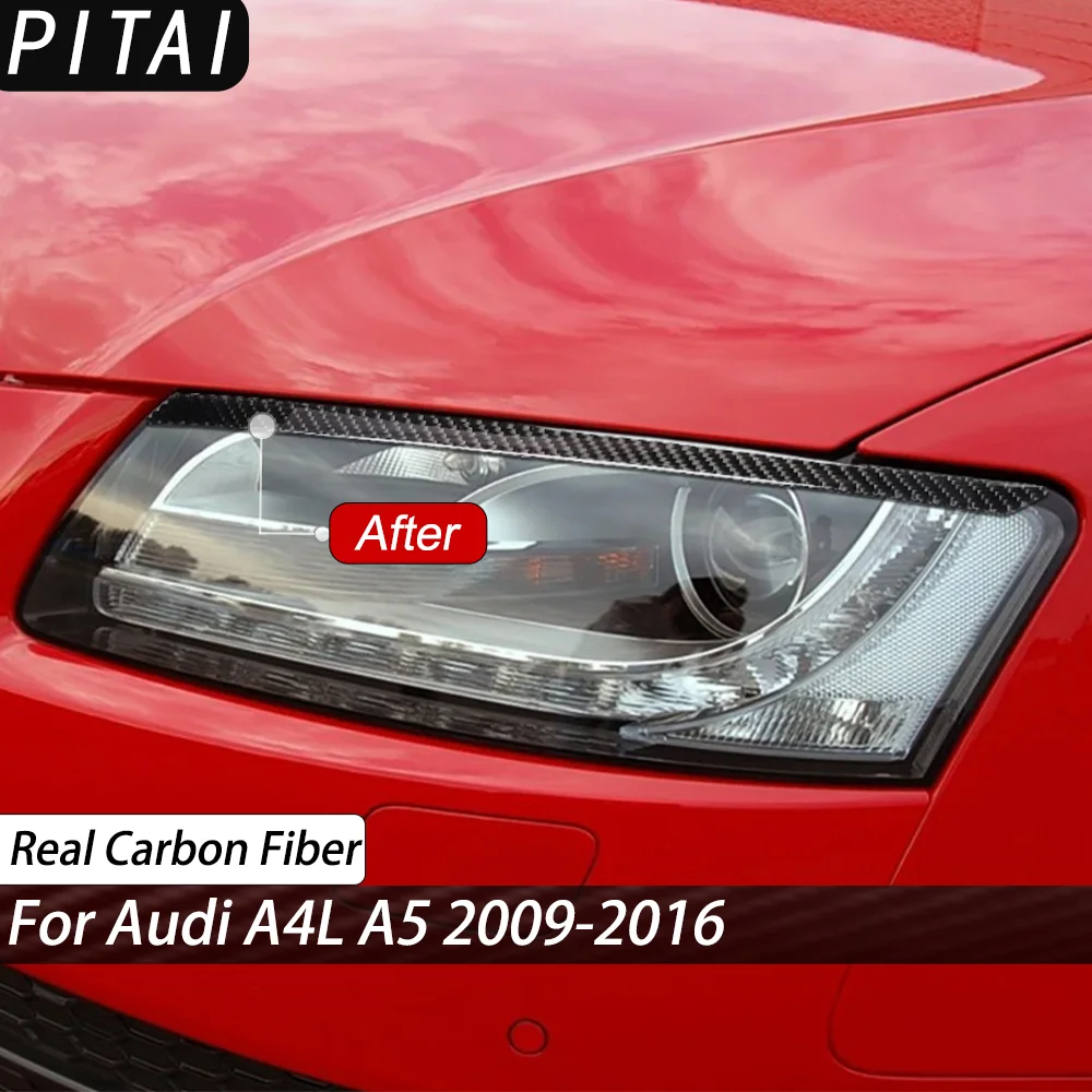 For Audi A4L A5 2009-2016 Carbon Fiber Interior Lamp Eyebrow Panel Trim Strips Car Exterior Accessories Decoration Sticker