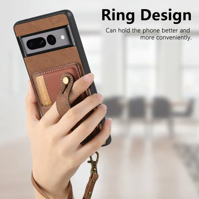 بو الجلود محفظة بطاقة حالة الهاتف ، فتحات بطاقة ، حامل اليد ، غطاء حامل الهاتف ، جوجل بكسل 8 ، 8Pro ، 7 Pro ، 7A ، 6