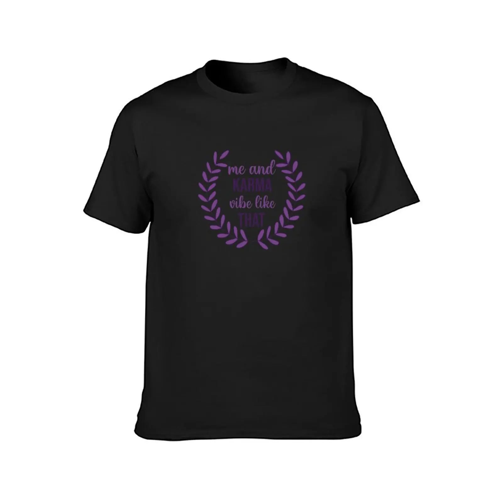 Purple Me and Karma Vibe Like That T-Shirt summer top Short sleeve tee summer clothes mens graphic t-shirts