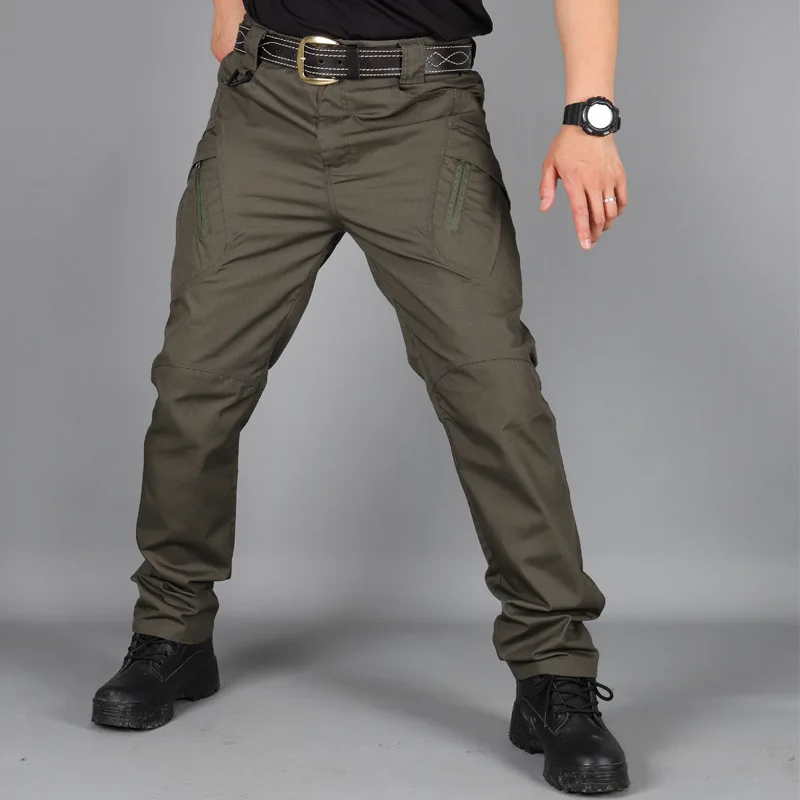 New Casual Tactical Pants Men Cargo Pants Multi Pockets Safari Style Trousers Waterproof Male Streetwear Hiking Plus Size S-6XL