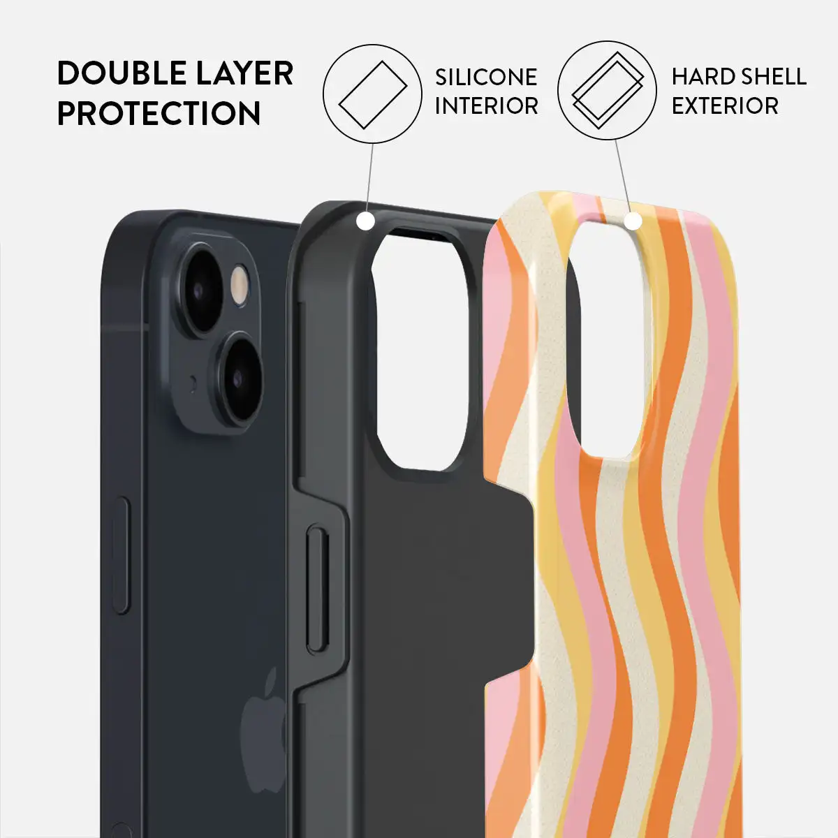 Magnetic Funda Colorful Stripes Case For IPHONE 16ProMax 15 14 13 12 11 PRO Plus Acrylic TPU Two in one Magnetic Phone Cases