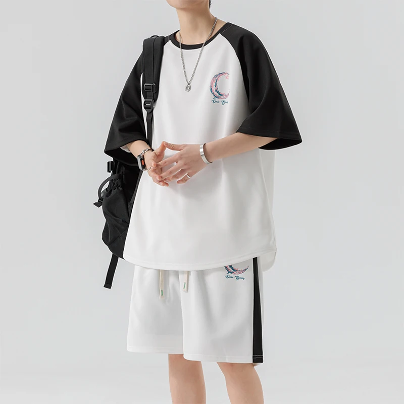 

Men's Casual 2-Piece Sportswear Set Streetwear Fashion Tracksuit Shirts and Pants Camping Beachwear Clothing Summer Shirts Set