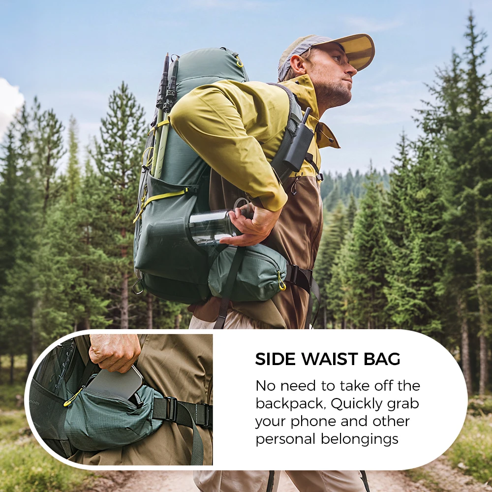 Naturehike 45+5L Hiking Backpack Adjustable Back Length Rain Cover Water Warehouse Ventilating System Climbing Camping Bag Tour