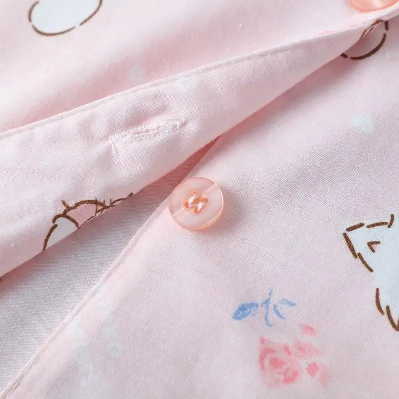 Mikko Kawaii Cute Cotton Pajamas Loose Home Wear Long Sleeve Pants Short Sleeve Shorts Suit Cartoon Fashion Girl Birthday Gift