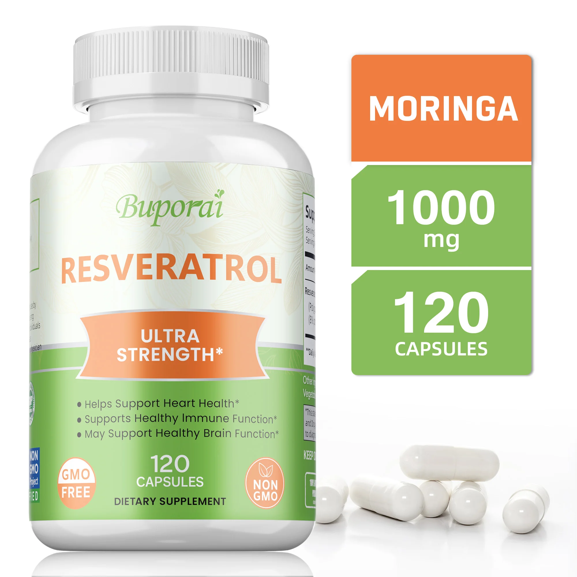 

Resveratrol Extract Capsules - Antioxidant, Promotes Heart, Cardiovascular and Cellular Health, Support Skin Health, Smooth Skin
