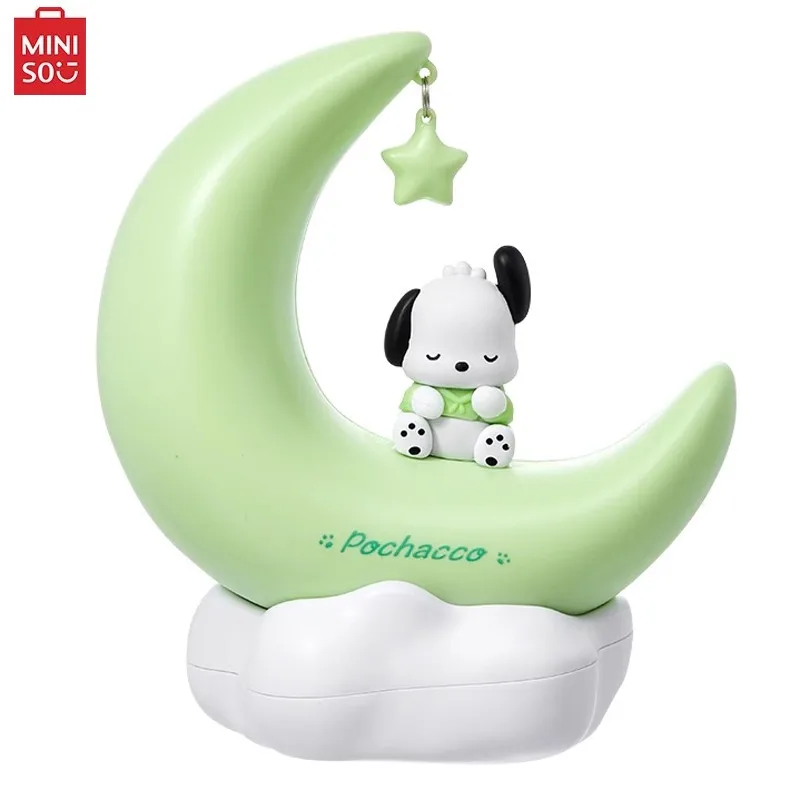 MINISO Genuine Sanrio Sweet Dream Bedside Lamp Light Pochacoo Kuromi Animation Soft Warm Light USB Decoration LED Night Light