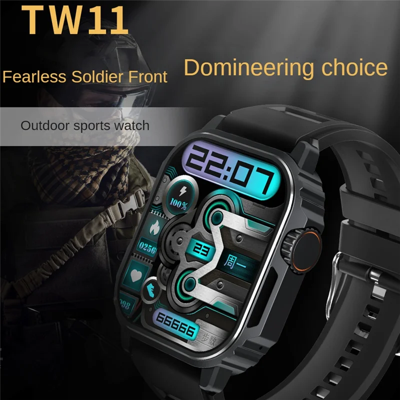 Smart Watch Tw11 Men Bluetooth Call Screen Compass Sports Music Weather Black