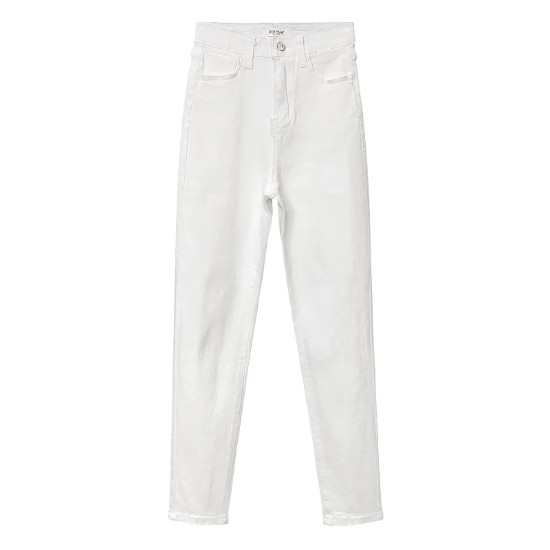 Jeans denim slim fit a vita alta Pantaloni casual elastici versatili da donna Dongda Gate Leggings affusolati sexy bianchi semplici Sle